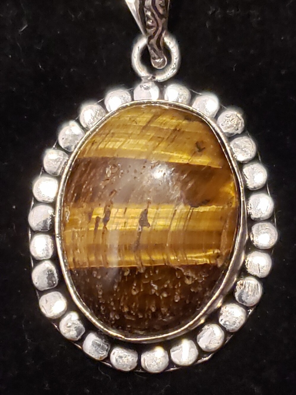 NEW Tiger's Eye Gemstone Set In Handmade Setting W/o Hallmark. Shifts Optically.
